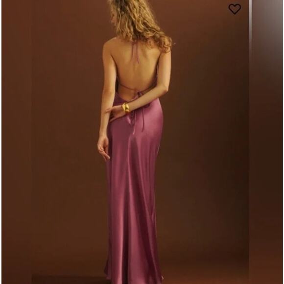 NEW! Reformation strawberry Wine Jeany Silk Dress Size L - Picture 1 of 9